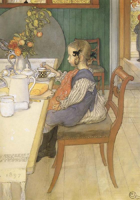 Carl Larsson A Late-Riser-s Miserable Breakfast china oil painting image